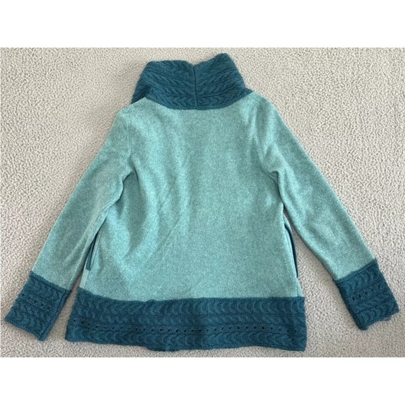 Anthropologie Knitted and Knotted Open Front Cardigan in Green Size Small Mohair - Picture 9 of 12